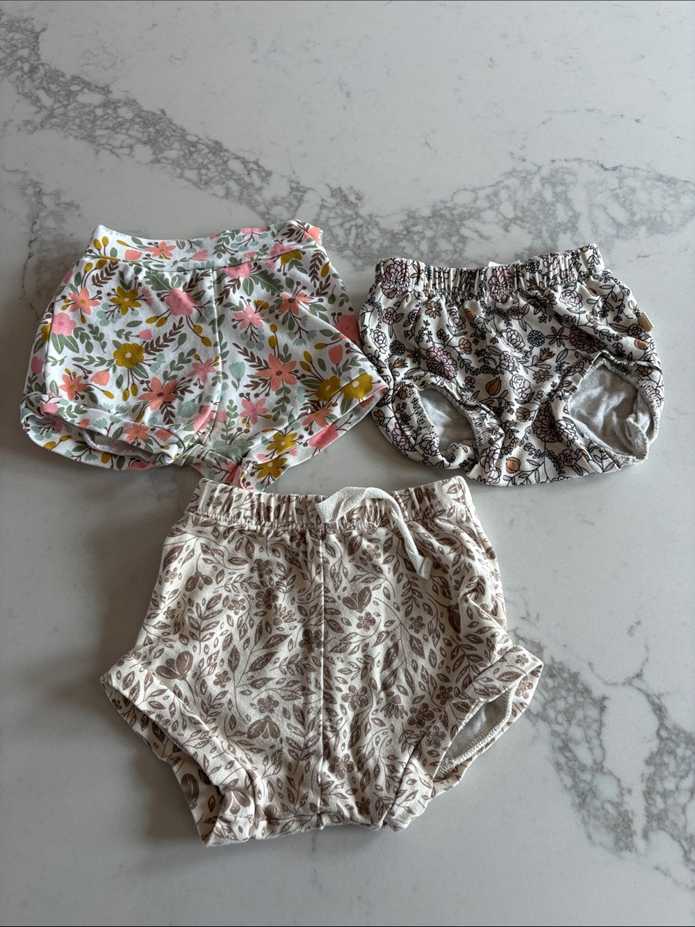 3-Pack Floral & Neutral Baby Diaper Covers - Pink, Cream, Taupe